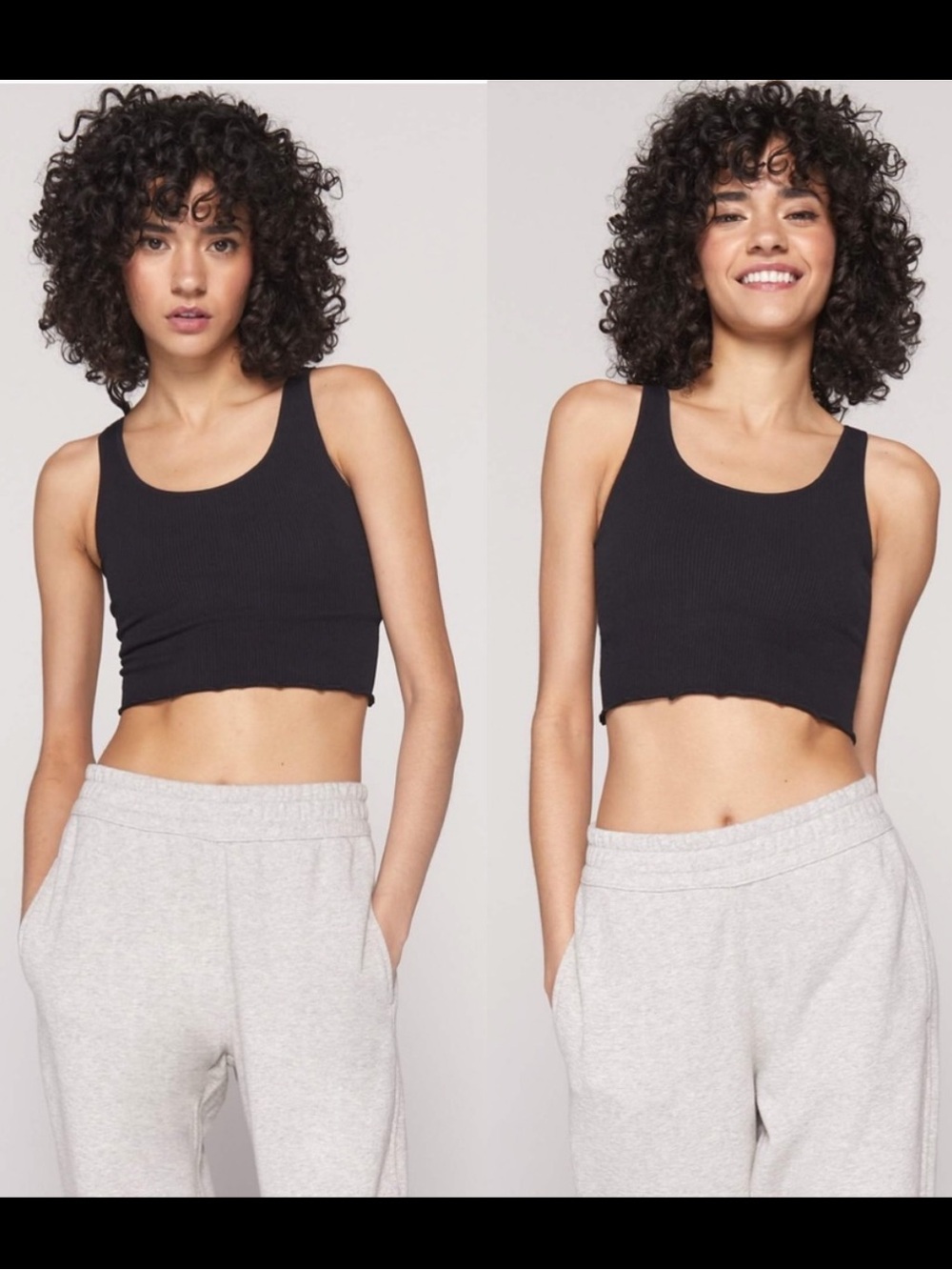 Spiritual Gangster Black Ribbed Racerback Crop Tank